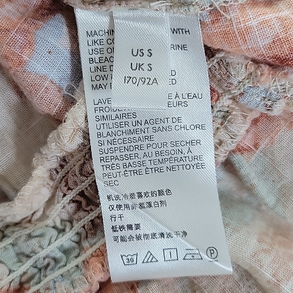 Free People I Found You Puff Sleeve Button Front Floral-Printed Top Size Small - Picture 10 of 13